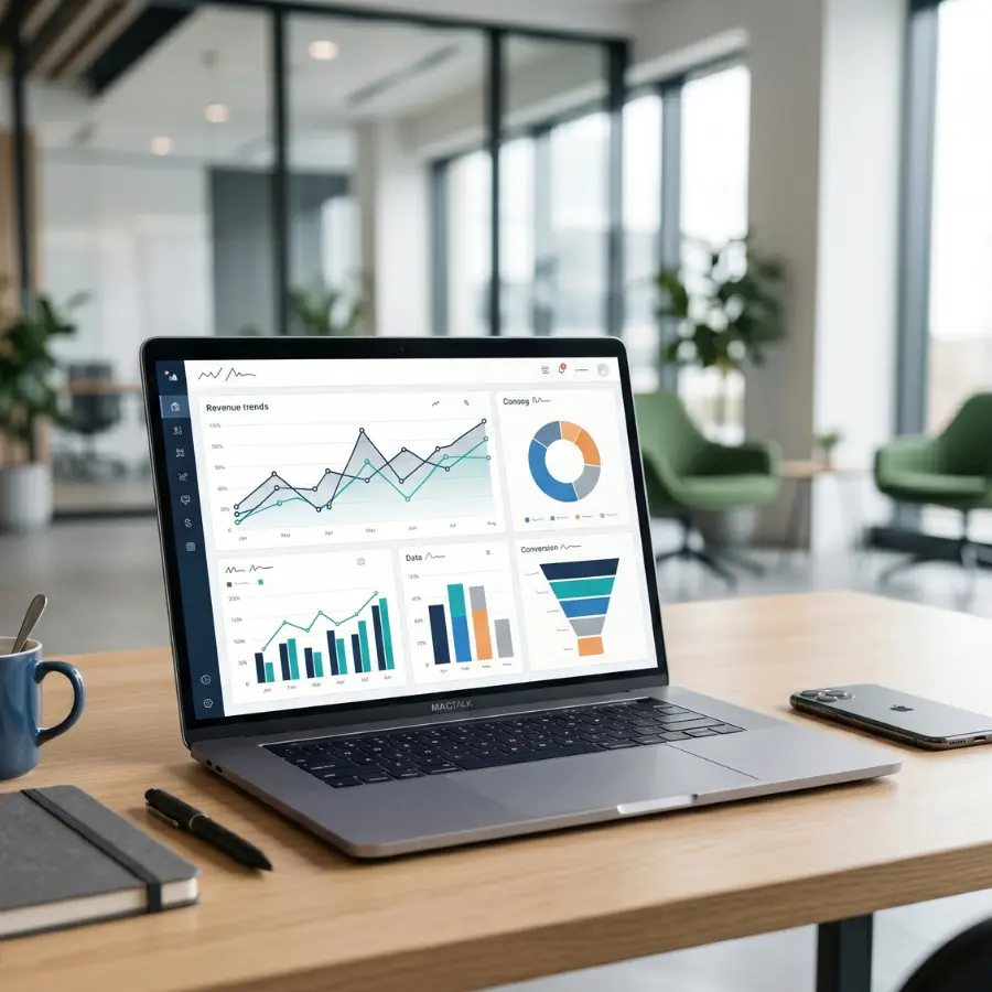 Análisis de datos y resultados de marketing digital en dashboard